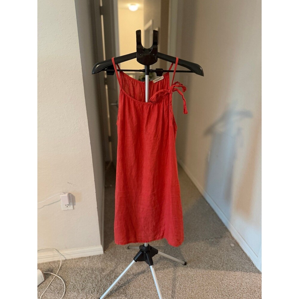 Lungo L’Arno Made in Italy 100% Linen Dress with Shoulder Ties Size Small